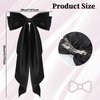 YOUSHEME 3pcs Hair Bows for Woman Cute Hair Accessories Silky Satin Barrettes Ponytail Holder Bow Hair Clips Hair Ribbon Tassel with Long Tail Hair Ribbons for Woman Girls