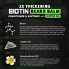 2X Thickening Biotin Beard Balm & Mustache Wax - Vegan Leave-In Conditioner, Natural Softener, Moisturizer with Castor Oil - All-Natural Care for Thicker Facial Hair Growth - USA Made