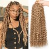 Leeven 24 Inch 2 Packs Water Wave Passion Twist Crochet Hair Blonde Hot Water Setting Synthetic Passion Twists Crochet Braids Hair for Butterfly Locs 36 Strands 27#