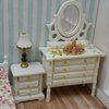 Dollhouse Bedside Table 2PCS Miniature Furniture 1:12 Scale Dollhouse Nightstand Set of 2 Bedroom Drawer Cabinets Model Accessories Mini House Scene Building Tabletop Decorations