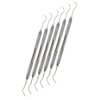 6 Dental Explorer Double Ended Probes 17A/23 for Professional Teeth Cleaning Calculus Plaque & Tartar Remover - Made of Stainless Steel for Oral Care with Knurled Handle, Double Ended Pick