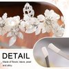 Kilshye Flower Bride Wedding Headband Leaf Bridal Headpiece Pearl Prom Hair Band for Women and Girls (Silver)