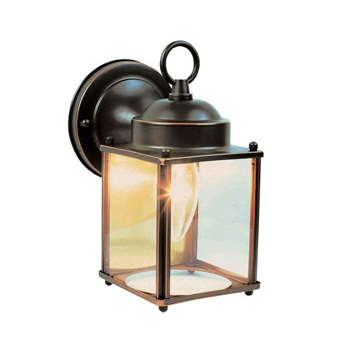 Design House 506576 Coach Traditional 1-Light Outdoor/Indoor Wall Light with Clear Glass for Porch Entryway Patio, Oil Rubbed Bronze
