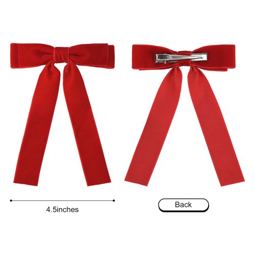 10Pcs Velvet Bows Girls Hair Clip Ribbon Accessories for Baby Toddlers Teens Kids