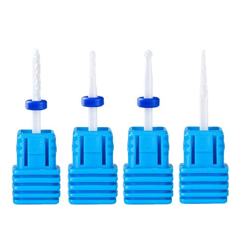Nail Drill Bit Set,Ceramic Needle Bit Nail Art Drills For Electric Machine Salon Manicure Files, 3/32 Inch Manicure Pedicure Nail Art Tool For Cuticle Gel Nail Polishing（4PCS）Blue…