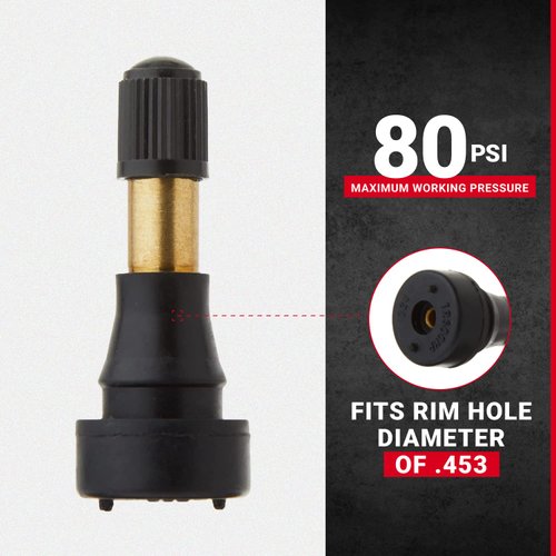 Milton 493-50 1 1/4" High Pressure Tubeless Tire Valve - Box of 50