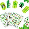 10 Sheets St Patrick’s Day Nail Art Stickers Decals 3D Shamrock Nail Stickers Green Clover Irish Nail Decals St Patricks Day Nail Decorations for Women Kids Girls Nail Charms Accessories