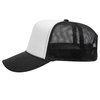OTTO Polyester Foam Front 5 Panel High Crown Mesh Back Trucker Hat - Blk/Wht/Blk