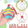 Suttmin 12 Pack Sand Art Bottle Necklaces for Kids Sand Art Craft Kit Fun Art Party Supplies Favors DIY Art Activity Group Include Clear Plastic Mini Funnels, Sand Not Included