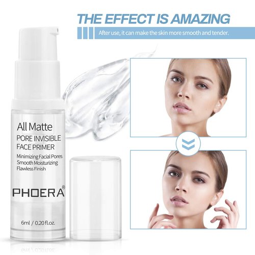 PHOERA Primer Face Foundation Primers,Face Primer for Makeup Long Lasting Hydrating Smoothing Isolated Moisturizing Oil Free Effect Make Up Base Matte Makeup Primer (6ml)