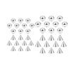 COLORFUL BLING 40Pcs 4mm/5mm Mixed Fake Eyebrow Lip Labret Ear Stud Nose Ball Ring with Sticker Replacement Balls Spike No Piercing Body Faux Jewelry-Silver