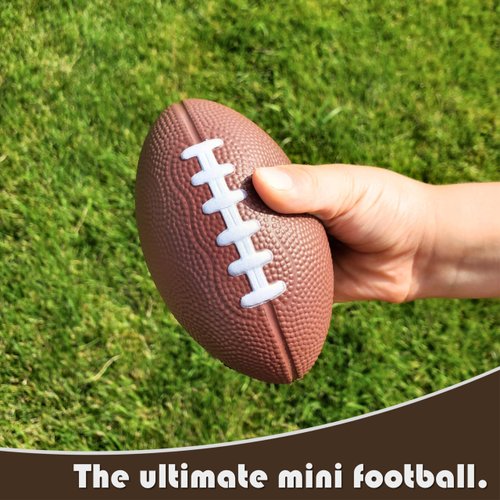 LMC Products 3 Pack of Mini Foam Footballs for Kids - Small, Tiny Football 4.75" in Length - Little Toy Football (Brown)