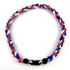 MapofBeauty unisex adult 18" Sport Three Colors Three Braided Rope Tornado Necklace (Royal Blue/Red/White)