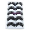 3D Real Mink False Eyelashes LASGOOS 100% Siberian Mink Fur Luxurious Soft Cross Thick Very Long Wedding Party 5 Pairs 20mm Fake Eye Lashes K02 (1 Pack-5 Pairs)