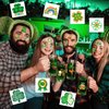 HOWAF 96pcs St. Patrick's Day Temporary Tattoos,Glitter Shamrock Tattoo Stickers for Irish Party Decorations,Lucky Clover Face Tattoos with Leprechaun for Green Party Parade Makeup