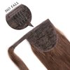 Amygirl Remy Ponytail Extensions Hair Clip in 18 inches 70g Medium Brown Color Straight Drawstring Warp Around Human Ponytail Hair Piece for Women (18"-70g, Medium Brown #4)