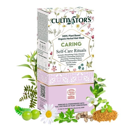 CULTIVATOR'S Organic Hair Mask for Dry & Frizzy Hair, Deep Conditioning for Split Ends Repair & Shine, with Amla, Shikakai, Brahmi & Bhringraj Powder for Men & Women, 3.5 Ounce, 1 Pack