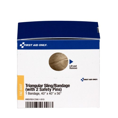 First Aid Triangular Sling/Bandage, 40" x 40" x 56", 2 Safety Pins/1 Bandage/Box