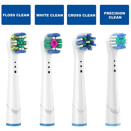 Replacement Brush Heads for Oral B Compatible Electric Toothbrush Heads, Including 4 Precision, 4 Floss, 4 Cross and 4 Whitening - 16 Variety Pack