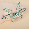 Rumtock Green Crystal Balls Hair Comb Branch Hair Piece for Wedding Brides Bridesmaid Flower Hair Jewelry
