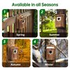 Bird Houses for Outside with Metal Predator Guard for Bluebird Wren Swallow Finch, Carbonized Wooden Nesting Boxes for Outdoor, Sturdy Bird House,Easy to Clean