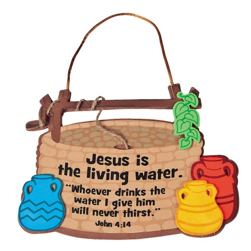 Fun Express Jesus is The Living Water Sign Craft Kit - Set of 12 - DIY Crafts for Kids and Fun Home Activities - VBS Vacation Bible School Supplies/Decor
