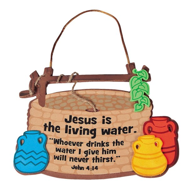 Fun Express Jesus is The Living Water Sign Craft Kit - Set of 12 - DIY Crafts for Kids and Fun Home Activities - VBS Vacation Bible School Supplies/Decor