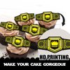 18pcs Gold Glitter Championship Ring Dessert Cupcake Topper Wrestling Belt Fitness Sports Theme Decor Supplies Men Boys Happy Birthday Anniversary Party Decorations