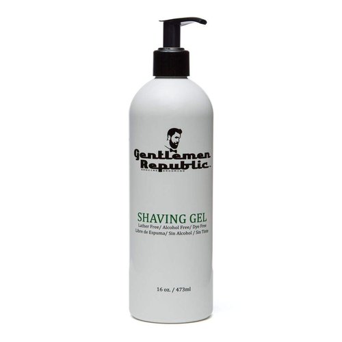 Gentlemen Republic 16oz Shaving Gel - 100% Alcohol-Free, Lather and Dye-Free Formula with Maximum Glide for Comfort, Made in the USA