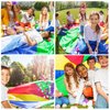 Nvatorfox 10ft Rainbow Parachute, Play Parachute Toy for Kids, Parachute with Handles Indoor & Outdoor Play Equipment
