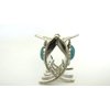 Generic Small/medium turquoise blue silver metal native tribal hair claw clip