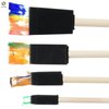 conda 25 Pack Different Size Assorted Foam Brush Set Wood Handle Paint Brush Set
