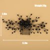 BERYUAN Black Crystal Rhinestone Hair Comb Full Crystal Rhinestone Hair Side Comb Sexy Balck Rhinestone Wedding Headpiece Wedding Crystal Rhinestone Handmade Comb for Women Girls