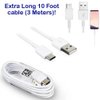 Original 10ft USB-C Cable for Honor 9X with Fast Charging and Data Transfer. (White / 3Mt)