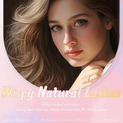 Ahrikiss False Eyelashes Wispy Natural Lashes 10mm Soft Handmade Faux Mink Lashes Fluffy Eye Lashes Pack|M28