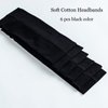 MLMOMVME 6 Pcs Black Headbands for Women Hair Cotton Headband Non-slip Stretchy Elastic Head Wrap Holder Hair Accessories
