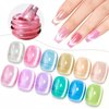 SUPWEE Cat Eye Gel Nail Polish - 12 Colors Silk Cateye Nail Polish Gel with Magnetic Stick Ceramic Moonlight Magnetic Gel Polish High Glossy Shine Effect Nail Art Manicure Home DIY for Women Girl