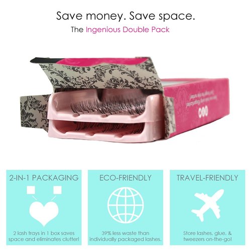 Elegant Lashes Trio Flare - X-SHORT Brown Individual Lashes (Double Pack - 2 Trays)