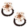 Flower Hair Scrunchies for Girls Cute Hair Ties for Toddler Girls Elastic Hair Bands for Kids Ponytail Holders for Women Hair Accessories for Teens Hair Elastics with Flowers Rubber Bands 2Pcs