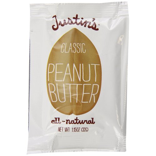 JUSTINS NUT BUTTER Classic Peanut butter squeeze, 1.15 OZ (pack of 20)