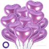 12 Pcs Heart Balloons,18 inch Heart Shape Foil Balloons Love Balloons Valentine Balloons for Birthday Party Wedding Engagement Party Baby Shower Valentine Day Decorations (lipurple)