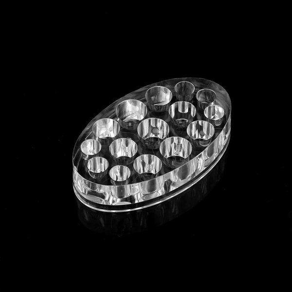 15 Holes Oval Tattoo Acrylic Pigment Ink Cup Holder Clear