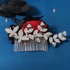 Rumtock Sparkle Butterfly Leaves Rhinestones Silver Hair Comb for Wedding Brides Vintage Boho Aolly Crystal Hair Piece Jewelry