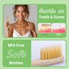 GENKENT 12 Counts Bamboo Toothbrushes BPA Free Soft Bristles Travel Toothbrush Natural Charcoal Toothbrush