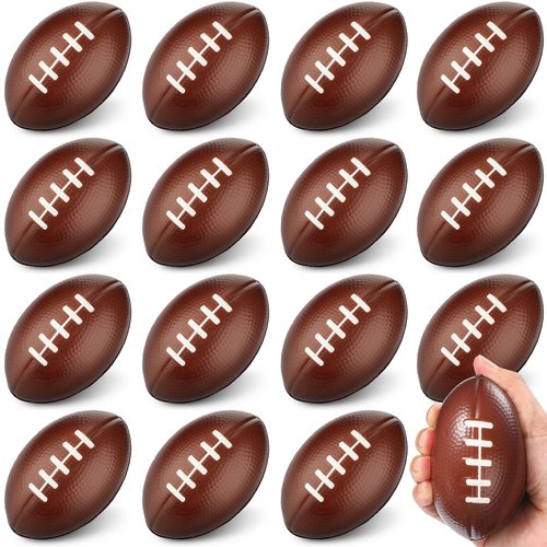 16 Pcs Foam Football Stress Ball Tiny Footballs Toys Football Party Decorations Small Football Foam Sport Football Stress Relief Footballs Fidget Balls for School Carnival Game Party Favor