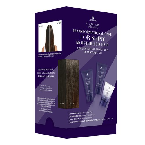 Caviar Anti-Aging Replenishing Moisture Trial Kit - Shampoo, Conditioner, Leave-In CC Cream | For Dry, Brittle Hair | Protects, Restores & Hydrates | Sulfate Free