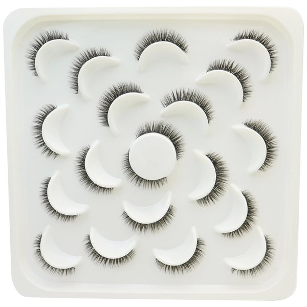 DAODER 10MM False Eyelashes Thick Short Mink Lashes Natural Look With Clear Band D Curl Lash Extension Look False Lashes Strip for Daily Wear 10Pairs(10mm Clear Band)