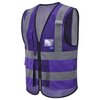 A-SAFETY High Visibility Mesh Safety Reflective Vest with Pockets and Zipper,Hi Viz Work Vest for Men Women (Purple Mesh XL)