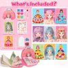 Art Crafts Activity for Kids, 3 in 1 Diamond Painting Art Princess Paper Makeup Toys & Paper Craft Kit, Princess Dress Up Games Toy, Birthday Gift for Girl Ages 4 5 6 7 8 9 Year Old