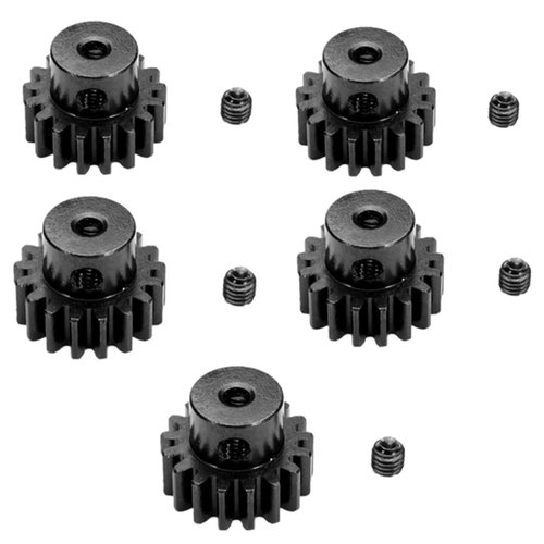 Wltoys A959 Upgrade Parts Metal 17T Motor Gear Spare Pinion Gear Parts for Wltoy 1/18 A959 A979 A969 A949-24 Rc Car Replacement Part 5Pcs/Set (Black)